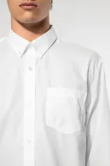 Camisa no-plancha manga larga hombre