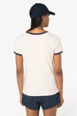 Camiseta ringer ecorresponsable con ribetes contrastados efecto lavado mujer