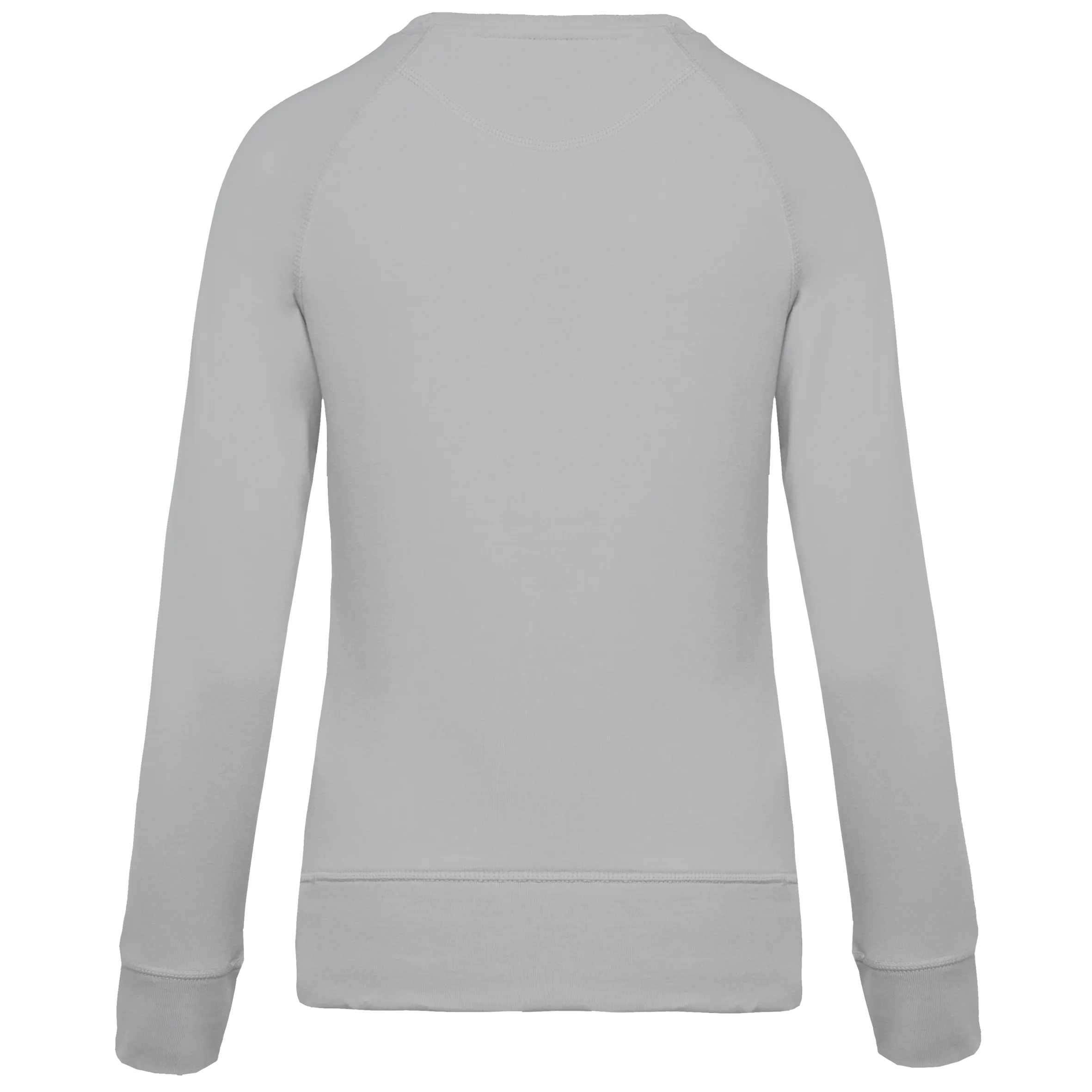Sudadera algodón orgánico con cuello redondo y mangas raglan de mujer