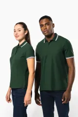 Polo manga corta con ribetes contrastados mujer