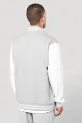 Cazadora de felpa tipo béisbolera unisex