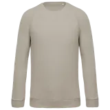 Sudadera algodón orgánico con cuello redondo y mangas raglán de hombre