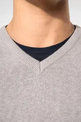 Jersey cuello de pico sin mangas