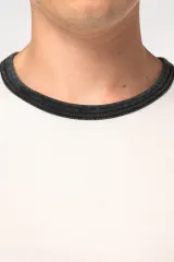Camiseta ringer ecorresponsable con ribetes contrastados efecto lavado hombre