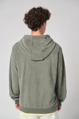 Sudadera ecorresponsable de rizo con capucha y cremallera hombre
