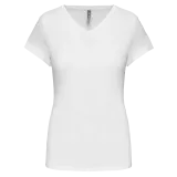 Camiseta con elastano cuello de pico mujer