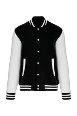 Cazadora de felpa tipo béisbolera unisex