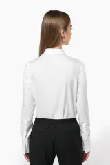 Camisa no-plancha manga larga mujer
