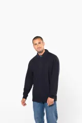 French rib - polo de canalé manga larga hombre