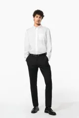 Camisa no-plancha manga larga hombre