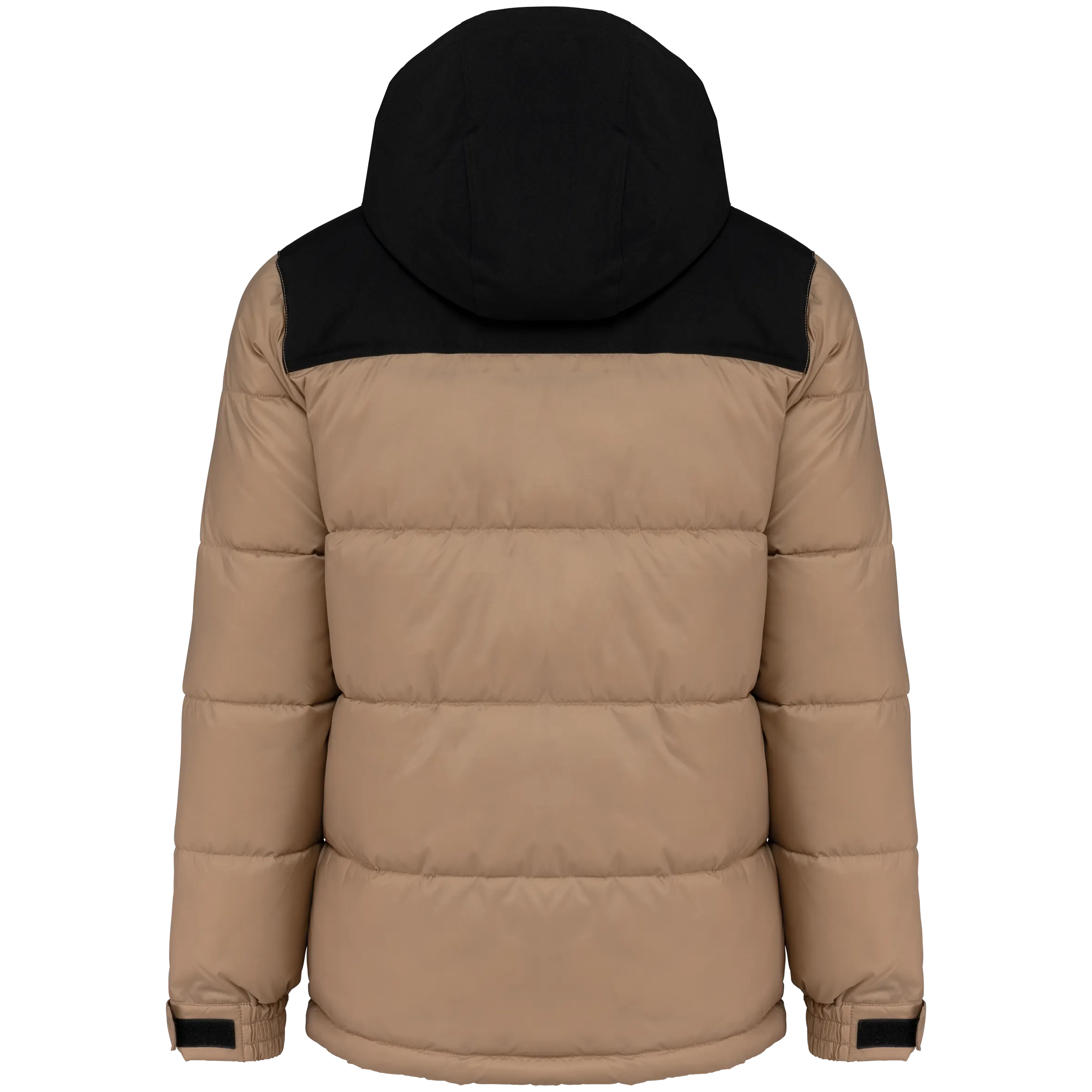 Parka acolchada bicolor con capucha unisex