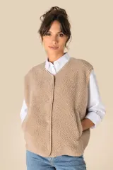Chaleco de sherpa mujer