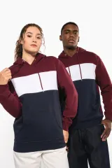 Sudadera tricolor con capucha unisex