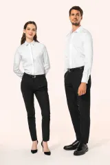 Camisa sarga manga larga hombre
