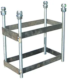 JUEGO DE 2 CANASTAS BALONCESTO MONOTUBO NEW TUBO 114 MM FIJAS  -SIN TABLERO, ARO- CON BASE DE ANCLAJE