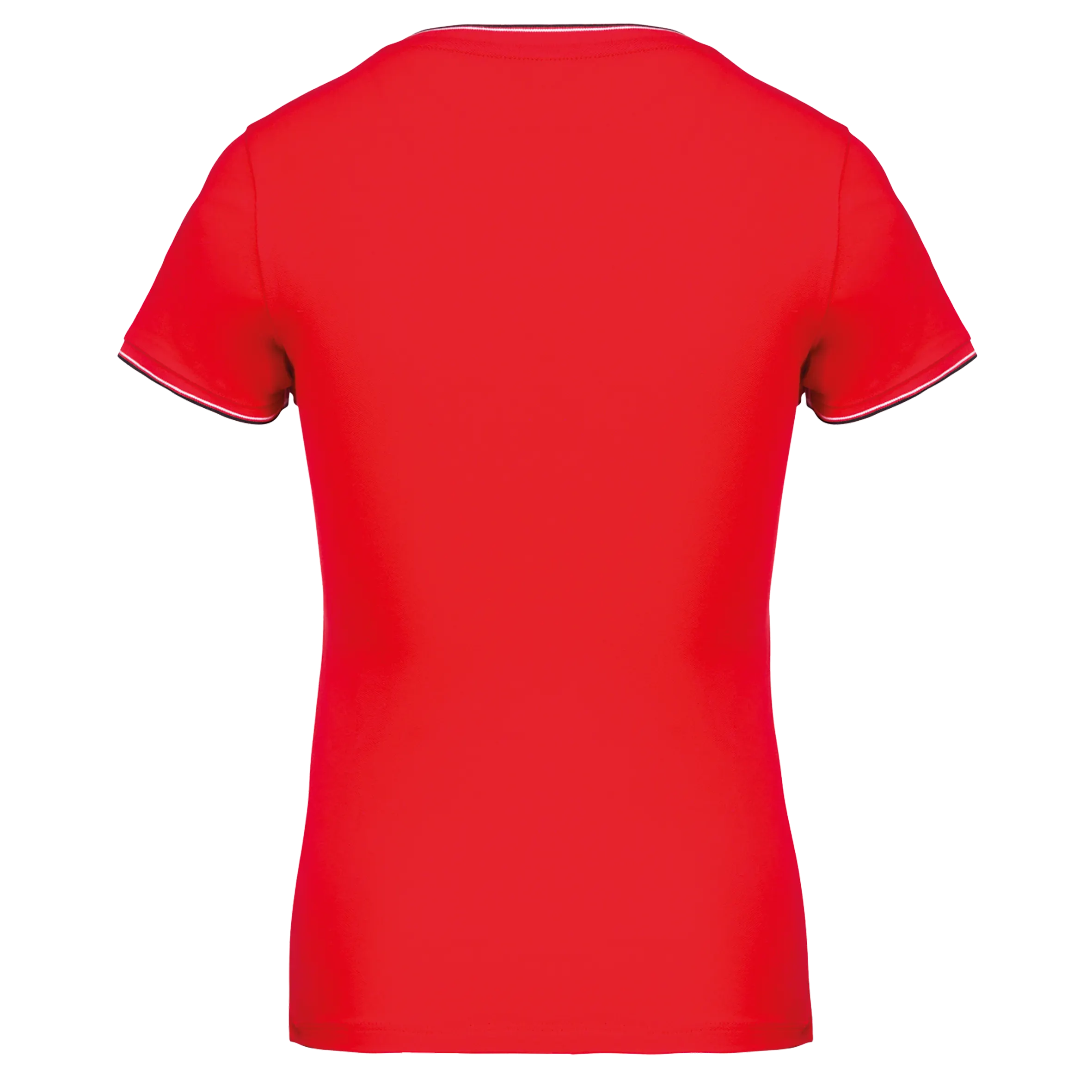 Camiseta de punto piqué con cuello de pico mujer