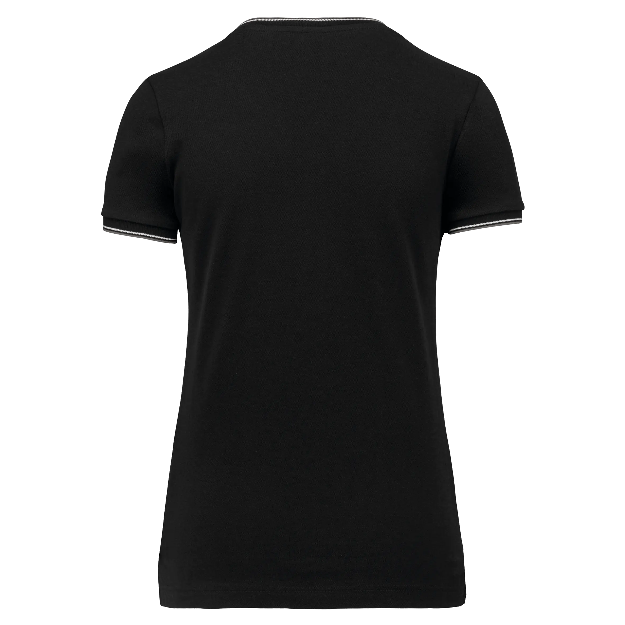 Camiseta de punto piqué con cuello de pico mujer
