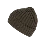 Gorro de punto canalé 2 x 1 con dobladillo
