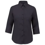 Camisa popelina de polialgodón manga 3/4 de fácil cuidado mujer