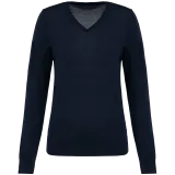 Jersey lana merina cuello de pico mujer