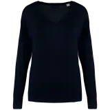 Jersey ecorresponsable cuello de pico de lyocell mujer