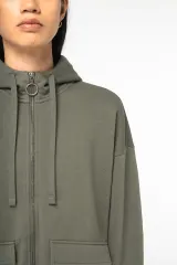 Sudadera ecorresponsable con cremallera y capucha French Terry mujer