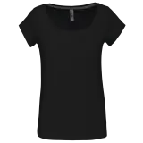 Camiseta manga corta cuello barco mujer