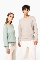 Sudadera algodón orgánico con cuello redondo y mangas raglán de hombre