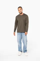 Camiseta maga larga y cuello redondo hombre