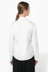 Camisa popelina manga larga mujer