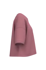 Sudadera crop cuello redondo y manga corta mujer