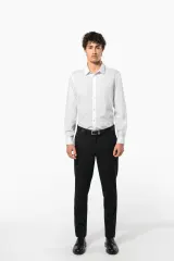 Camisa de popelina de polialgodón de fácil cuidado para hombre