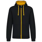 Sudadera capucha y cremallera contrastada
