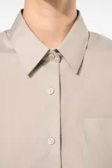 Camisa popelina de polialgodón manga corta de fácil cuidado mujer
