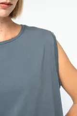 Camiseta crop ecorresponsable sin mangas mujer
