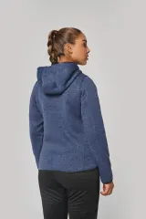Chaqueta jaspeada con capucha mujer