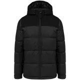 Parka acolchada bicolor con capucha unisex