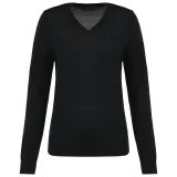Jersey lana merina cuello de pico mujer