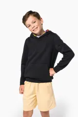 Sudadera con capucha de forro contrastado infantil
