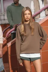Sudadera ecorresponsable cuello redondo oversize unisex