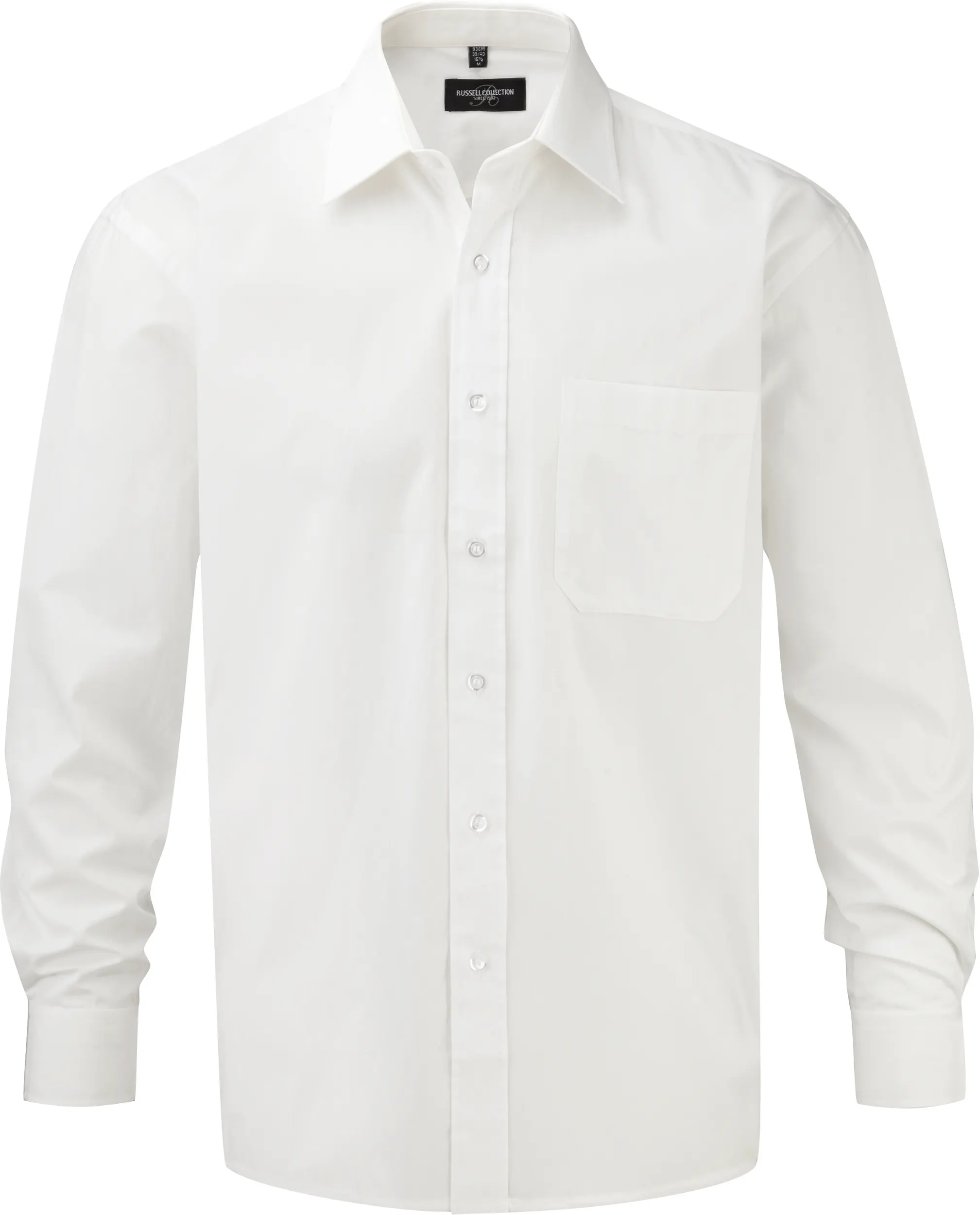 Camisa Popelina de algodón puro manga larga hombre