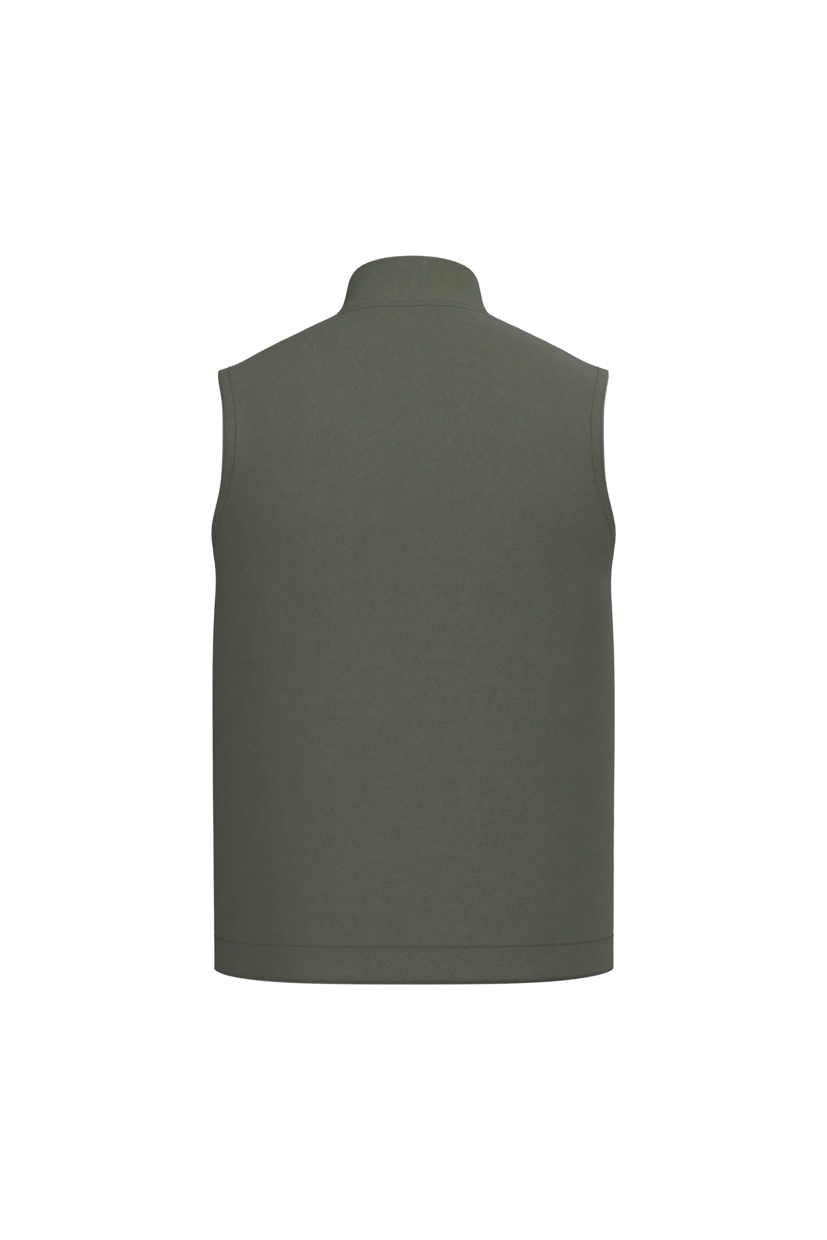 Chaleco acolchado de sarga ecorresponsable con cuello tipo beisbolera unisex