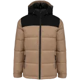 Parka acolchada bicolor con capucha unisex
