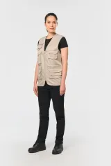 Chaleco polialgodón multibolsillos con forro - Unisex