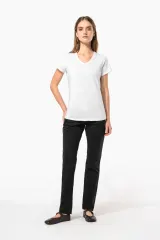 Camiseta con elastano cuello de pico mujer