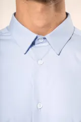 Camisa popelina manga larga hombre