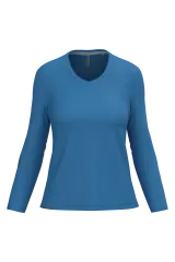 Camiseta manga larga y cuello de pico mujer