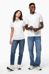 Polo de punto piqué manga corta mujer