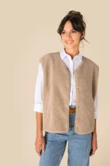 Chaleco de sherpa mujer