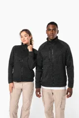 Chaqueta jaspeada con cremallera mujer